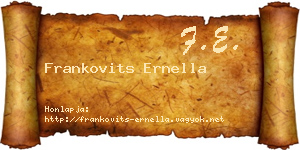Frankovits Ernella névjegykártya